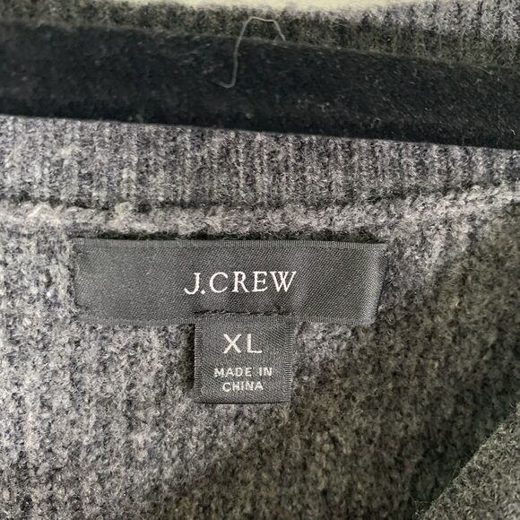 J. Crew Sweater Women's XL Dark Grey Knit Round Neck Long Sleeve Wool Alpaca - Picture 2 of 11
